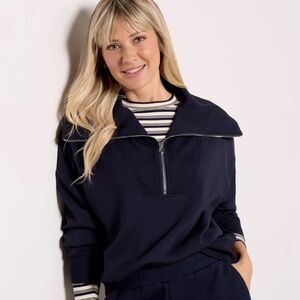 Varley Catherine Half Zip Sweatshirt in Navy